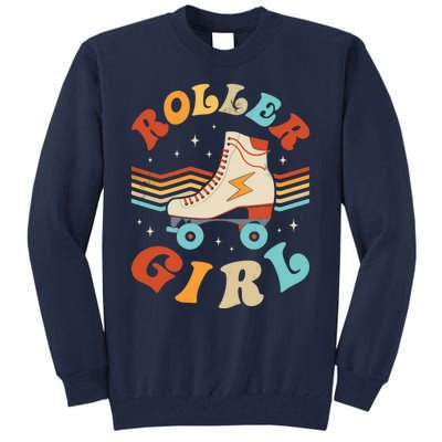 Roller Girl Skater Skating Retro Vintage 70s 80s Skates Tall Sweatshirt