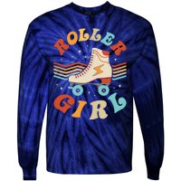 Roller Girl Skater Skating Retro Vintage 70s 80s Skates Tie-Dye Long Sleeve Shirt