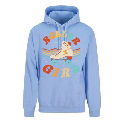 Roller Girl Skater Skating Retro Vintage 70s 80s Skates Unisex Surf Hoodie