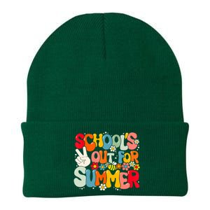 Retro Groovy Schools Out For Summer Graduation Teacher Knit Cap Winter Beanie