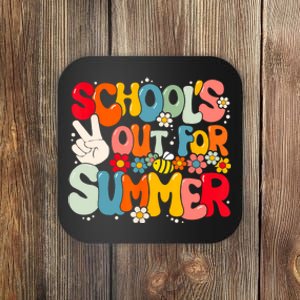 Retro Groovy Schools Out For Summer Graduation Teacher Coaster