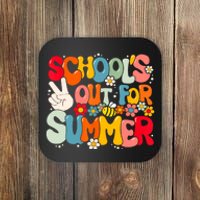 Retro Groovy Schools Out For Summer Graduation Teacher Coaster