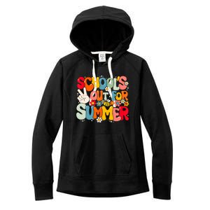 Retro Groovy Schools Out For Summer Graduation Teacher Women's Fleece Hoodie