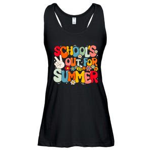 Retro Groovy Schools Out For Summer Graduation Teacher Ladies Essential Flowy Tank