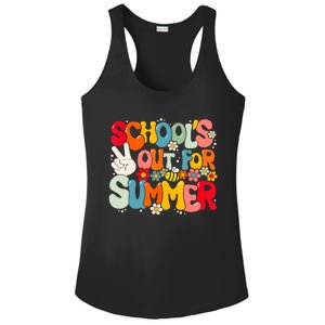 Retro Groovy Schools Out For Summer Graduation Teacher Ladies PosiCharge Competitor Racerback Tank