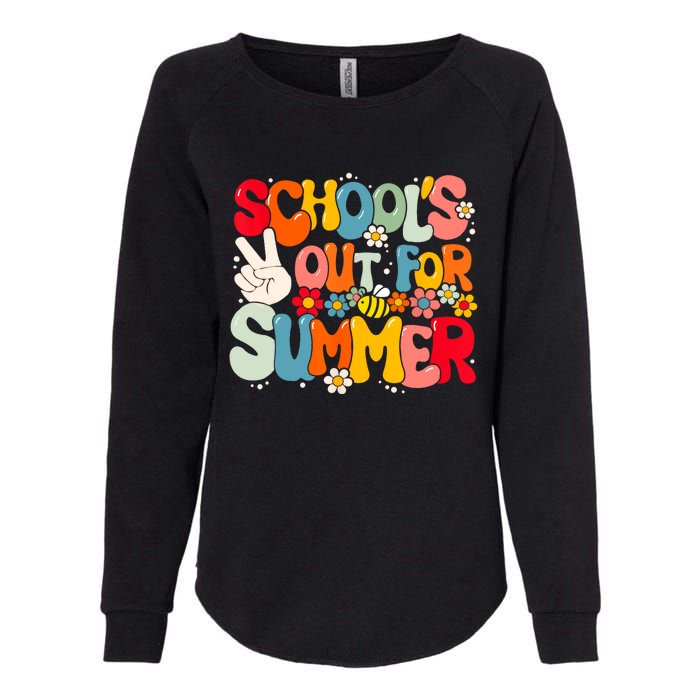 Retro Groovy Schools Out For Summer Graduation Teacher Womens California Wash Sweatshirt