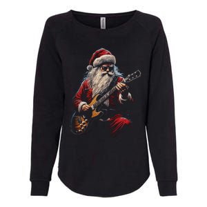 Rock Guitar Santa Claus Playing Guitar Funny Christmas Gift Womens California Wash Sweatshirt