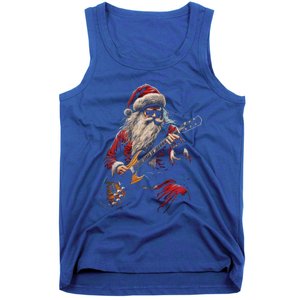 Rock Guitar Santa Claus Playing Guitar Funny Christmas Gift Tank Top