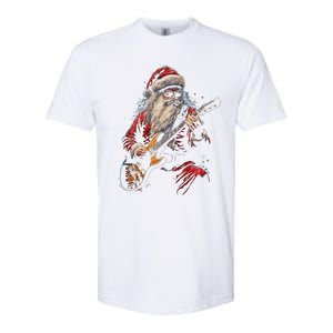 Rock Guitar Santa Claus Playing Guitar Funny Christmas Gift Softstyle CVC T-Shirt