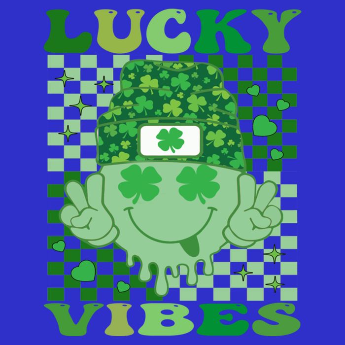 Retro Groovy St Patricks Day Lucky Vibes Hippie Smile Face Gift Magnet
