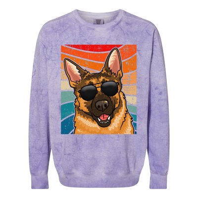 Retro German Shepherd German Shepherd Dog Colorblast Crewneck Sweatshirt