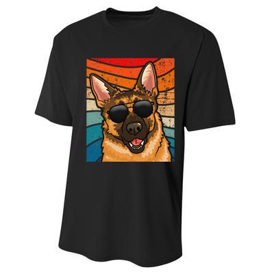 Retro German Shepherd German Shepherd Dog Performance Sprint T-Shirt