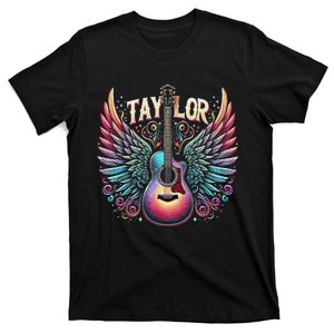 Retro Groovy Taylor First Name Personalized 80S Girl T-Shirt