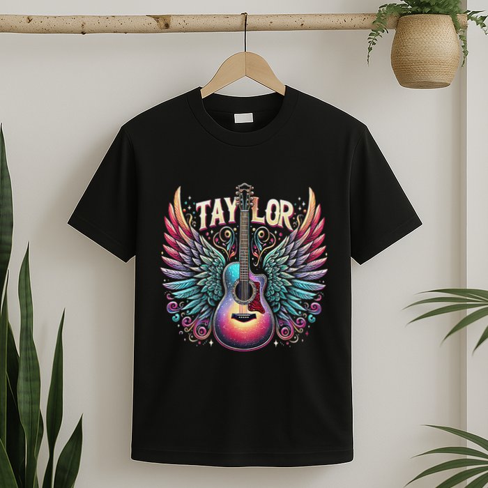 Retro Groovy Taylor First Name Personalized 80S Girl T-Shirt