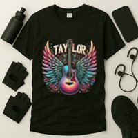 Retro Groovy Taylor First Name Personalized 80S Girl T-Shirt