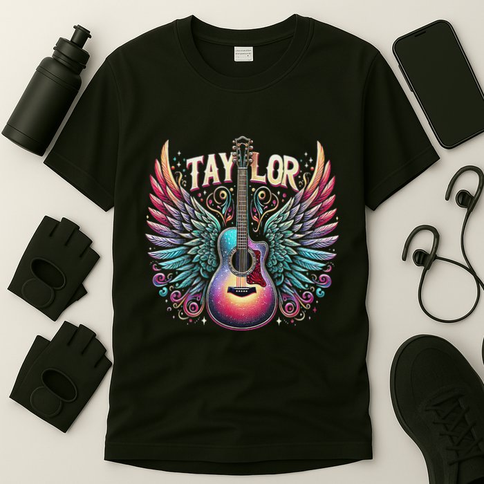 Retro Groovy Taylor First Name Personalized 80S Girl T-Shirt