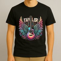 Retro Groovy Taylor First Name Personalized 80S Girl T-Shirt