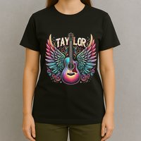 Retro Groovy Taylor First Name Personalized 80S Girl T-Shirt