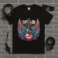 Retro Groovy Taylor First Name Personalized 80S Girl T-Shirt