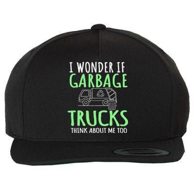 Recycling Garbage Truck Trash Collector Recycle Earth Day Wool Snapback Cap