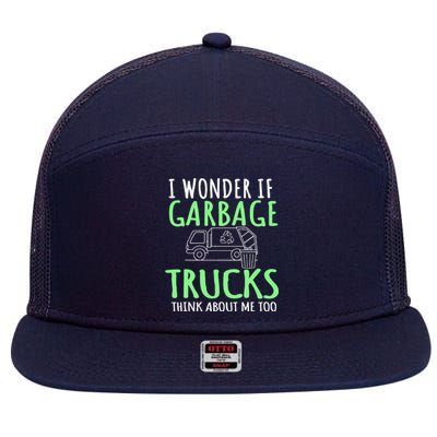 Recycling Garbage Truck Trash Collector Recycle Earth Day 7 Panel Mesh Trucker Snapback Hat