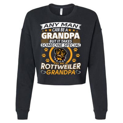 Rottweiler Grandpa T Best Gift For Grandparents Day Cropped Pullover Crew
