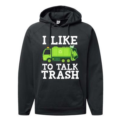 Recycling Garbage Truck Trash Collector Recycle Earth Day  Performance Fleece Hoodie