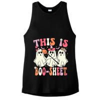 Retro Groovy This Is Some Boo Sheet Halloween Ghost Funny Ladies PosiCharge Tri-Blend Wicking Tank
