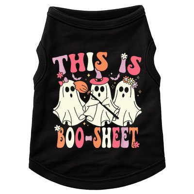 Retro Groovy This Is Some Boo Sheet Halloween Ghost Funny Doggie Tank