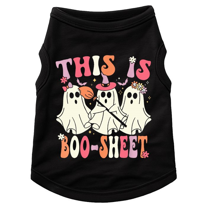 Retro Groovy This Is Some Boo Sheet Halloween Ghost Funny Doggie Tank