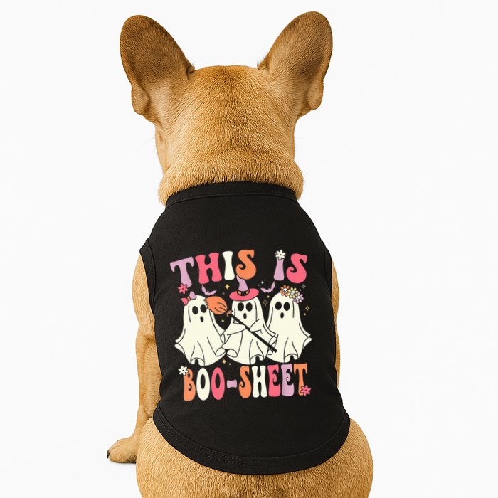 Retro Groovy This Is Some Boo Sheet Halloween Ghost Funny Doggie Tank
