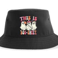 Retro Groovy This Is Some Boo Sheet Halloween Ghost Funny Sustainable Bucket Hat