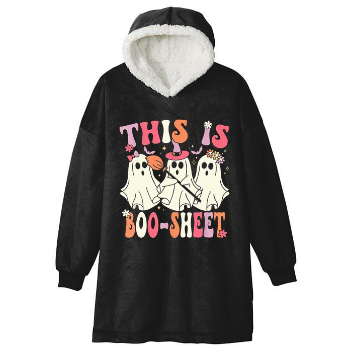 Retro Groovy This Is Some Boo Sheet Halloween Ghost Funny Hooded Wearable Blanket