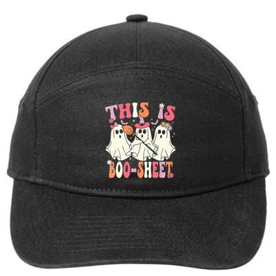 Retro Groovy This Is Some Boo Sheet Halloween Ghost Funny 7-Panel Snapback Hat