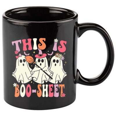 Retro Groovy This Is Some Boo Sheet Halloween Ghost Funny 11oz C Handle Ceramic Mug