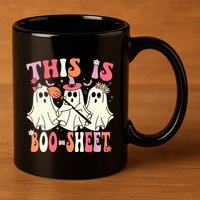 Retro Groovy This Is Some Boo Sheet Halloween Ghost Funny 11oz C Handle Ceramic Mug
