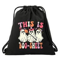 Retro Groovy This Is Some Boo Sheet Halloween Ghost Funny Drawstring Bag
