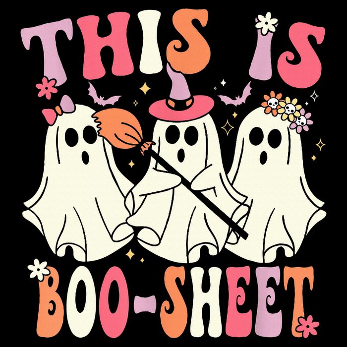 Retro Groovy This Is Some Boo Sheet Halloween Ghost Funny Flatbill Hat