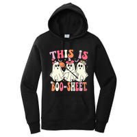 Retro Groovy This Is Some Boo Sheet Halloween Ghost Funny Women's Pullover Hoodie