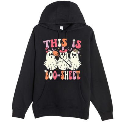 Retro Groovy This Is Some Boo Sheet Halloween Ghost Funny Premium Pullover Hoodie