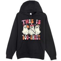 Retro Groovy This Is Some Boo Sheet Halloween Ghost Funny Premium Pullover Hoodie