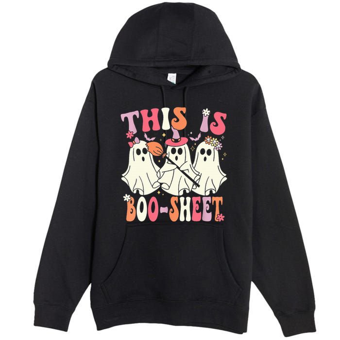 Retro Groovy This Is Some Boo Sheet Halloween Ghost Funny Premium Pullover Hoodie