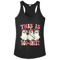 Retro Groovy This Is Some Boo Sheet Halloween Ghost Funny Ladies PosiCharge Competitor Racerback Tank