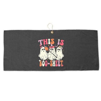 Retro Groovy This Is Some Boo Sheet Halloween Ghost Funny Large Microfiber Waffle Golf Towel