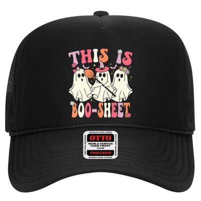 Retro Groovy This Is Some Boo Sheet Halloween Ghost Funny Trucker Hat