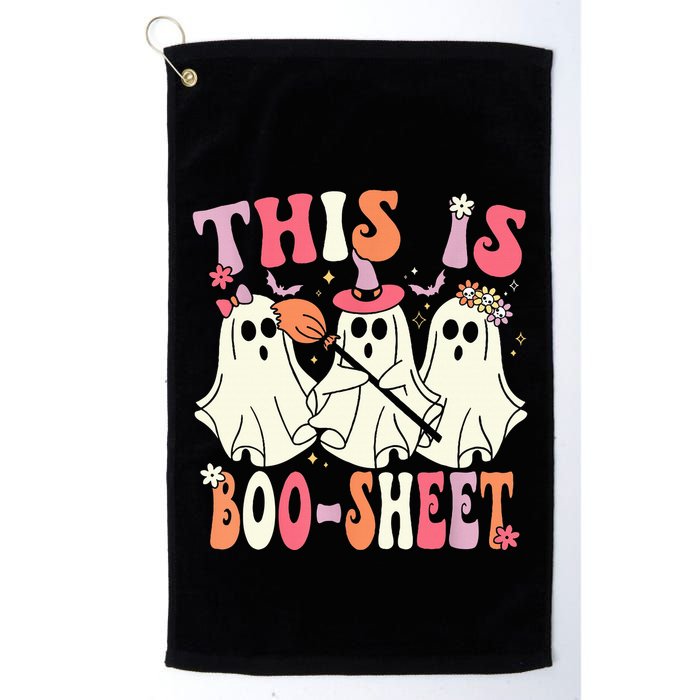 Retro Groovy This Is Some Boo Sheet Halloween Ghost Funny Golf Towel