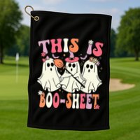 Retro Groovy This Is Some Boo Sheet Halloween Ghost Funny Golf Towel