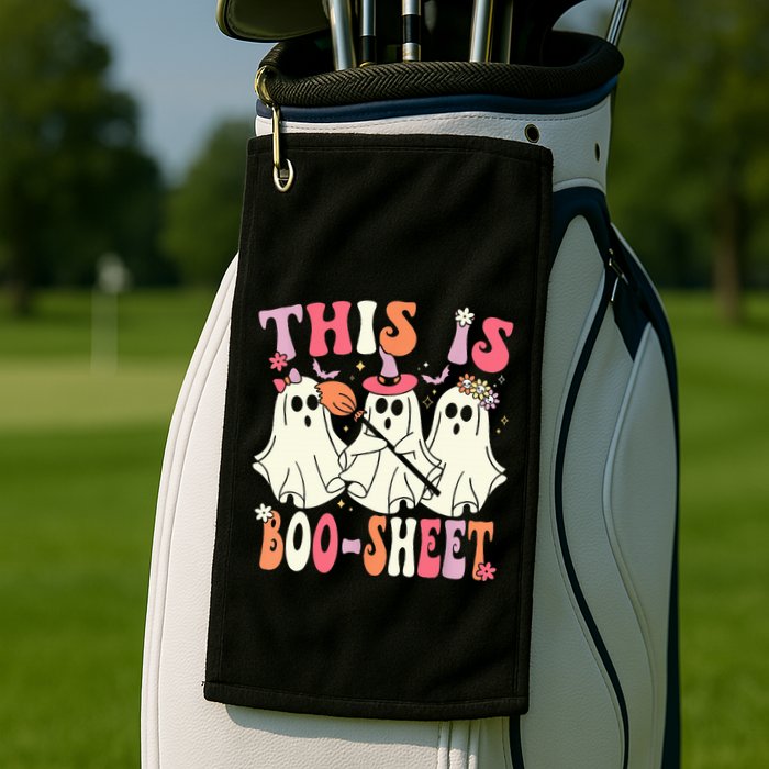 Retro Groovy This Is Some Boo Sheet Halloween Ghost Funny Golf Towel