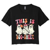 Retro Groovy This Is Some Boo Sheet Halloween Ghost Funny Crop Top