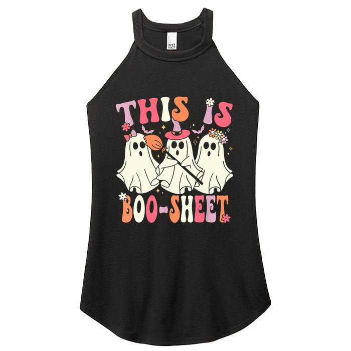 Retro Groovy This Is Some Boo Sheet Halloween Ghost Funny Women's Perfect Tri Rocker Tank